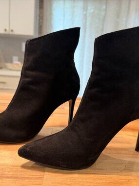 Aqua Black Suede Stiletto - worn once